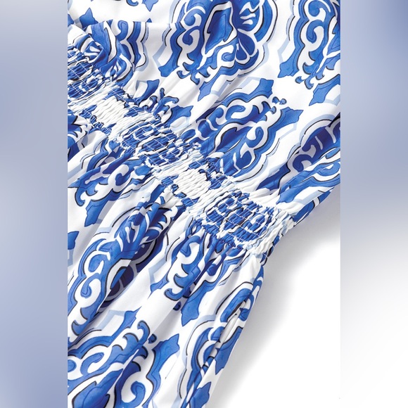 Ashleigh Blue Vintage Floral Print Wide
Ruffled Sleeve Dress Bohemian Mini - Picture 15 of 15